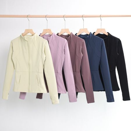 (image for) Slim Stand-Up Collar Quick-Drying Long-Sleeved Sports Top Jacket for Women