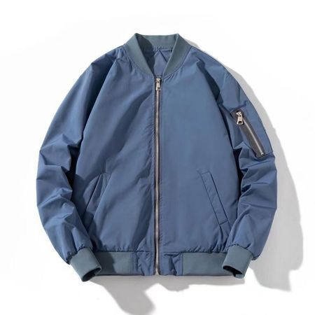 Modal Additional Images for Men's Jacket Solid Color Stand Collar Windbreaker