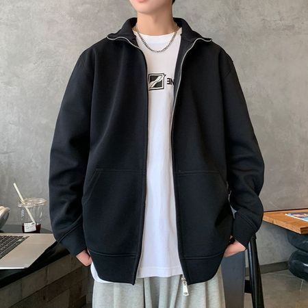 Men's Zippered Stand Collar Sweatshirt Sports Long Sleeves