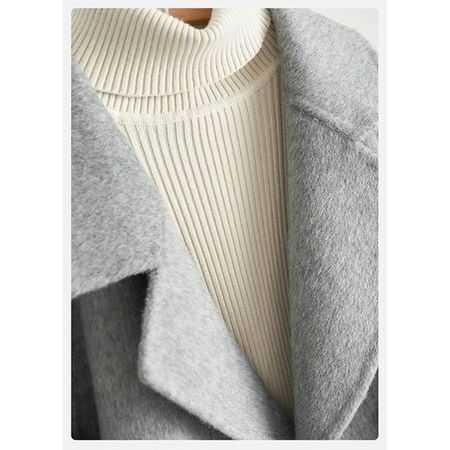 Women's Winter Warm Double-Breasted Loose Woolen Coat