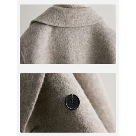 Women's Winter Warm Double-Breasted Loose Woolen Coat