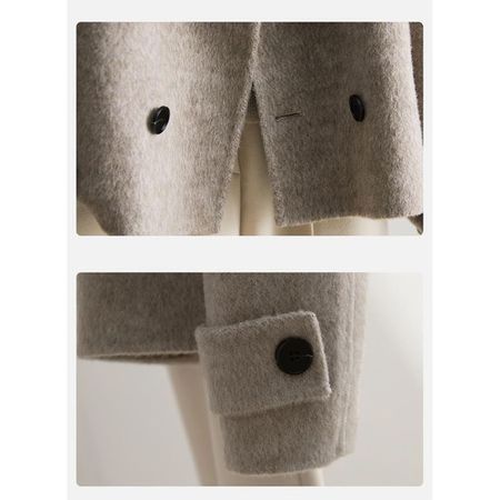 Women's Winter Warm Double-Breasted Loose Woolen Coat
