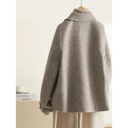 Women's Winter Warm Double-Breasted Loose Woolen Coat