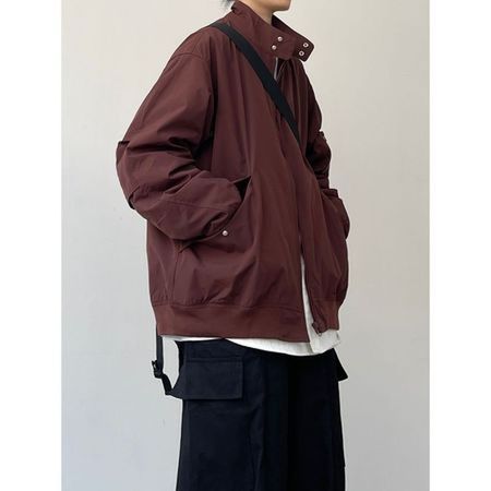 (image for) Men's Retro Loose Stand Collar Jacket