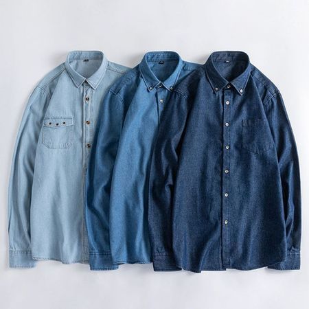 (image for) Men's Fashion Cotton Denim Long Sleeve Shirt Jacket