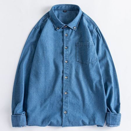 Men's Fashion Cotton Denim Long Sleeve Shirt Jacket