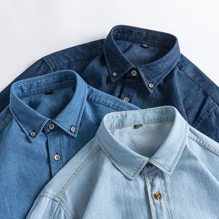 Modal Additional Images for Men's Fashion Cotton Denim Long Sleeve Shirt Jacket