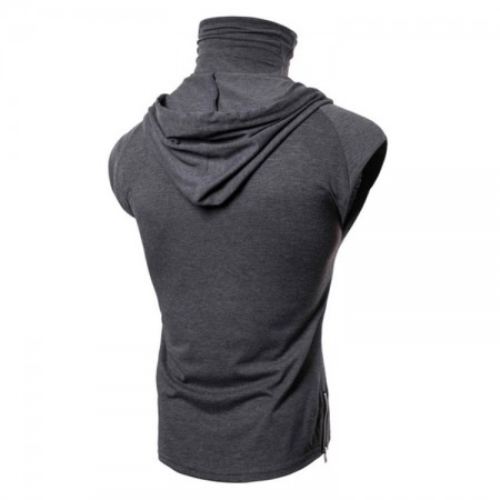 Men's Hooded Vest Large Large Size Hooded Masked Fashion Sleeveless T-Shirt