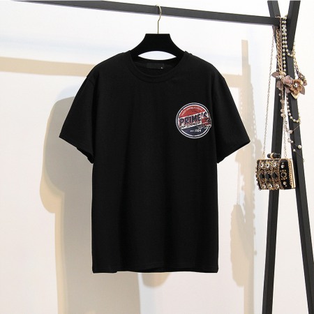 Plus Size Women's Summer Dress New Fat Printed Loose Short Sleeve Women's T-Shirt