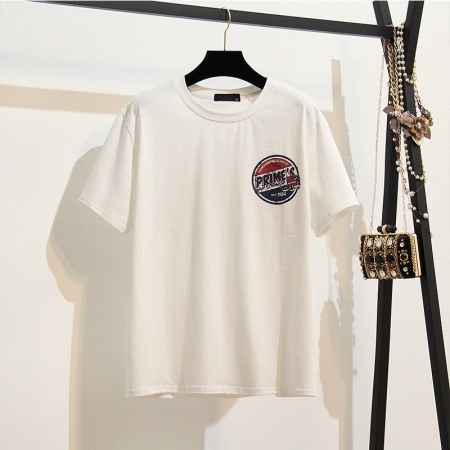 Plus Size Women's Summer Dress New Fat Printed Loose Short Sleeve Women's T-Shirt