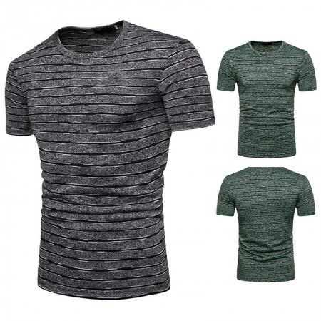 (image for) New Men's Nano Striped Short Sleeve Plus Size T-Shirt