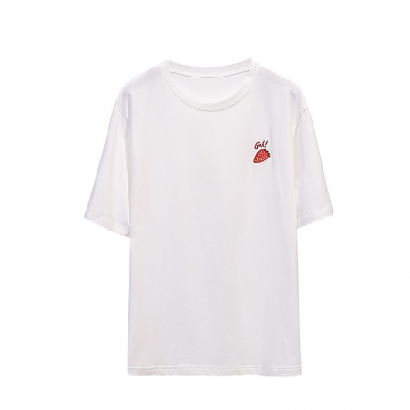 Modal Additional Images for Summer New Plus Size Women's Shirt Loose Covering Meat Plus Fat Plus Size Embroidered Short-Sleeved T-Shirt Women